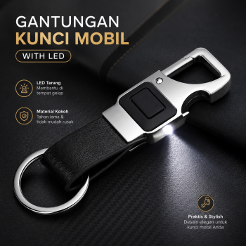 Gantungan Kunci Mobil Multifungsi Zinc Alloy PU Leather - BA0700