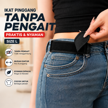 WUKOS Ikat Pinggang Tanpa Pengait Sabuk Tak Terlihat No Buckle Belt L - BD-10