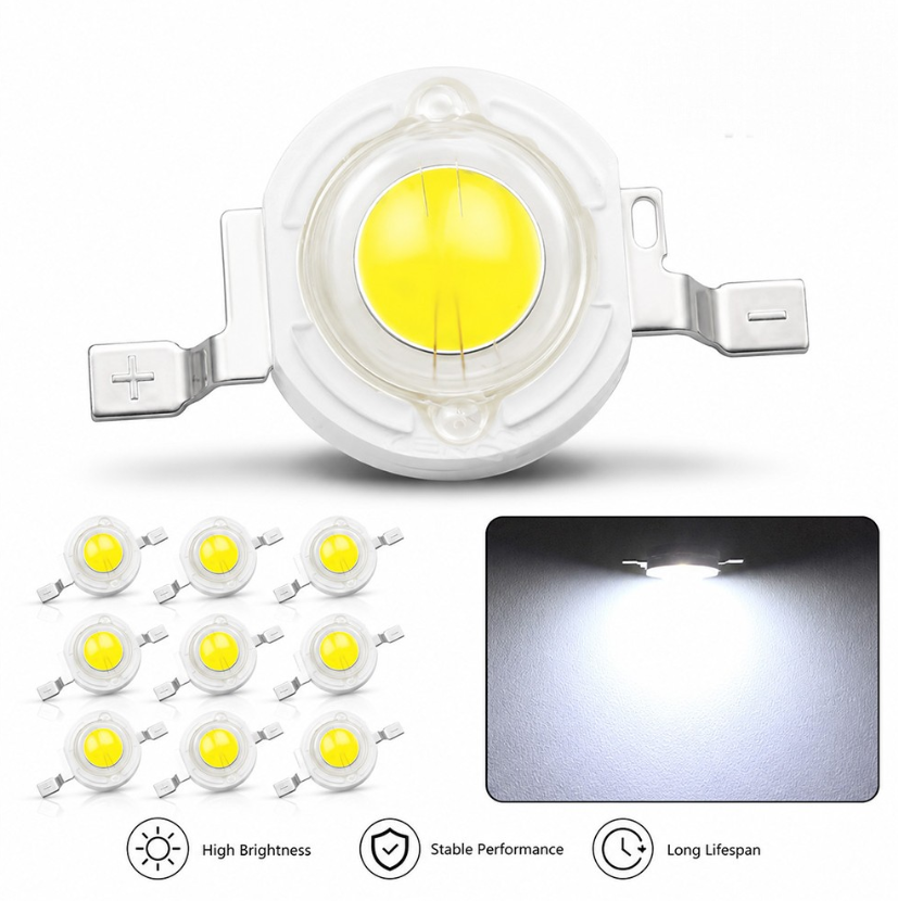 Gambar produk HVIERO Chip LED Lampu SMD Lighting Bulb Diode 6000-6500K 3.6V 10 PCS 3W - COB55-DC3.6 - 1