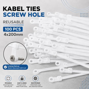 TaffGUARD Kabel Ties Zip Screw Hole Cable Reusable 100 PCS - Z150
