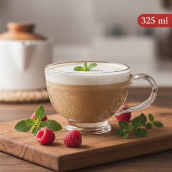 Taiyanghua Cangkir Kopi Kaca Tahan Panas Sun Flower Retro Mug 325ml - C1