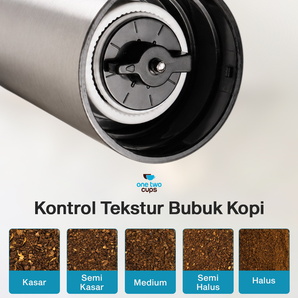 Gambar produk One Two Cups Alat Penggiling Kopi Manual Coffee Grinder Adjustable - 5014 - 2