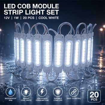 HOSD LED COB Module Strip Light Set Waterproof 12V 1W 20 PCS - COB6816-AC12