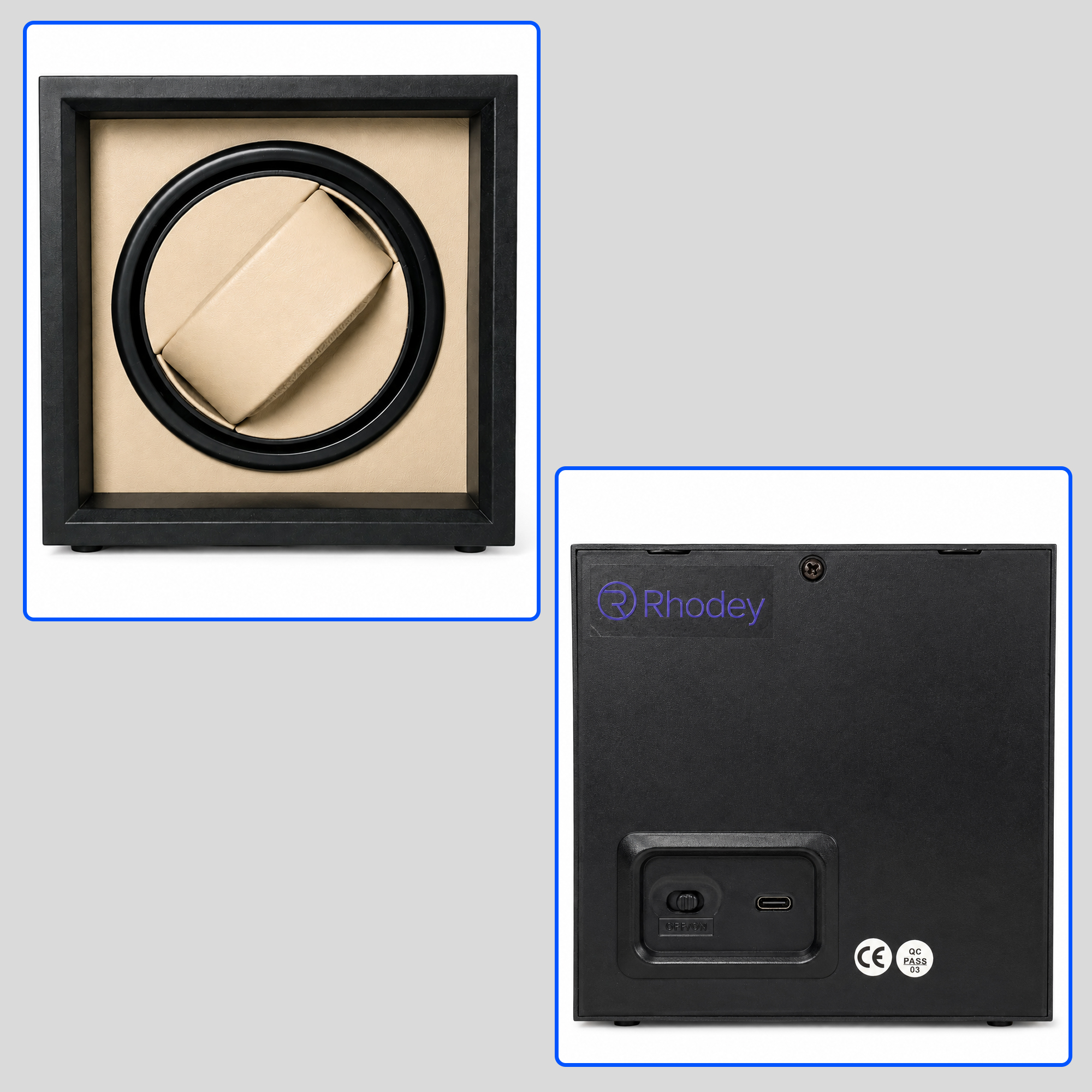 Gambar produk Rhodey Watch Winder Pemutar Jam Tangan Otomatis 1 Slot Type C 13cm - 077WT - 1