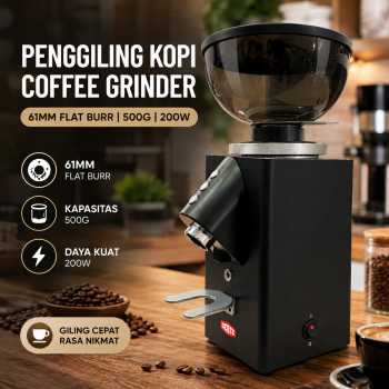 Trieste Penggiling Kopi Coffee Grinder 61mm Flat Burr 500g 200W - GML1006