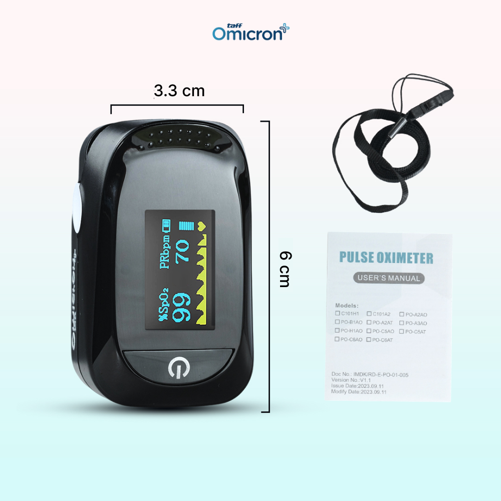 Gambar produk TaffOmicron Fingertip Pulse Oximeter Alat Ukur Saturasi Oksigen Darah - PO-A2AO - 7