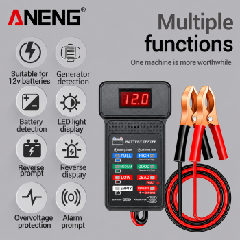 ANENG Tester Aki Mobil Digital Car Battery Indicator 12V with Clamp - BT172