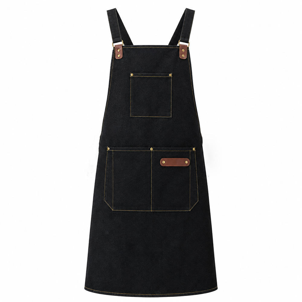 Gambar produk Bulc Celemek Masak Apron Dapur Barista Kantong Depan Adjustable Strap Canvas - JJ50 - Kemasan