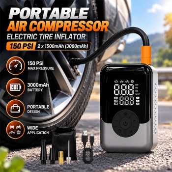 SUITU Pompa Ban Elektrik Portable Air Compressor 150 PSI 3000mAh - ST-221B