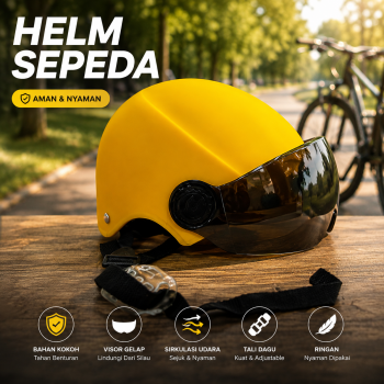 Gambar produk Rivora Helm Sepeda Half Face Dark Face Visor Bicycle Helmet - U50