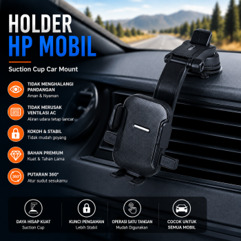 SEAMETAL Holder HP Mobil Flexible Arm 360 Rotation Car Phone Holder - X-58