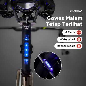 TaffLED Lampu Belakang Sepeda LED Rechargeable Tail Light 15 Lumens - DC-918