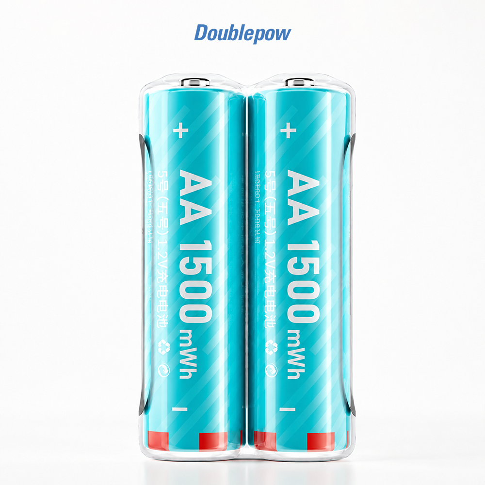 Gambar produk Doublepow Baterai Isi Ulang AA Ni-MH Button Top 1500mWh 1.2V 2PCS - Kemasan