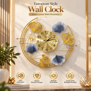 TaffHOME Jam Dinding European Style Quartz Luxury Silent Movement 66cm - 2086C