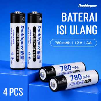 Doublepow Baterai Isi Ulang AA Rechargeable Ni-MH 780mAh 1.2V 4 PCS - DP-AA780