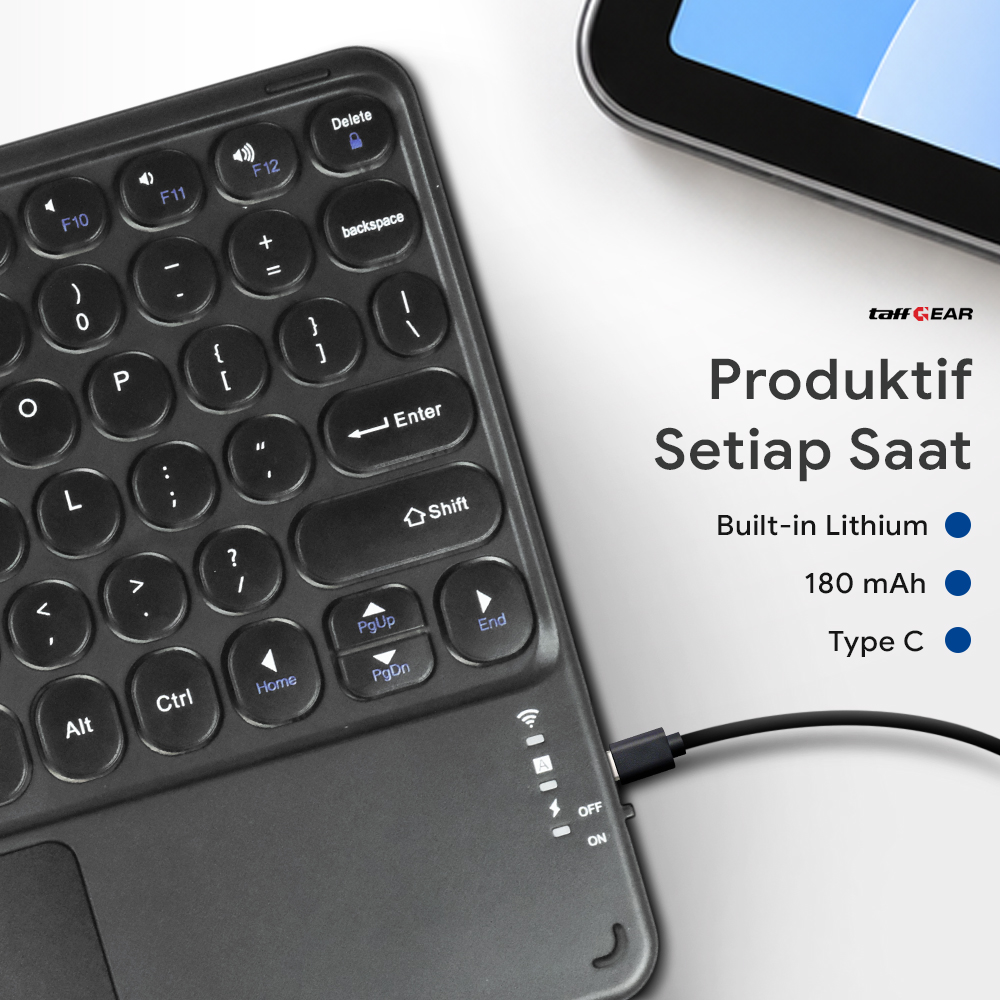 Gambar produk TaffGEAR Keyboard Wireless Mini Bluetooth 3.0 Touchpad Silent Click - GD433 - 6