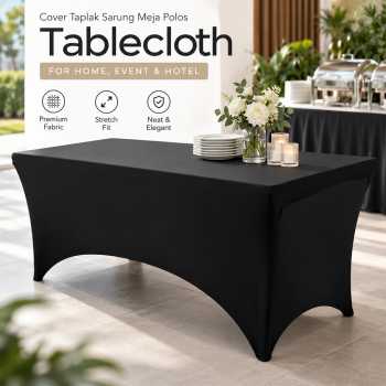 Gambar produk Urby Cover Taplak Sarung Meja Polos Tablecloth Hotel 183x76x76cm - TMD-25