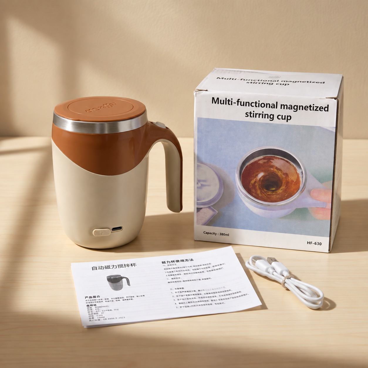 Gambar produk Ditim Cangkir Aduk Otomatis Rechargeable Self Stirring Mug 380ml - HF-630 - 6