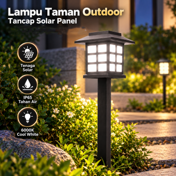 AIFENG Lampu Taman Outdoor Tancap Solar Panel IP65 Cool White 6000K 2W - Black
