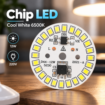 SUDA Chip LED 2835 Modul Lampu Driverless Cool White 6500K 220V 12W - COB4545-AC22012