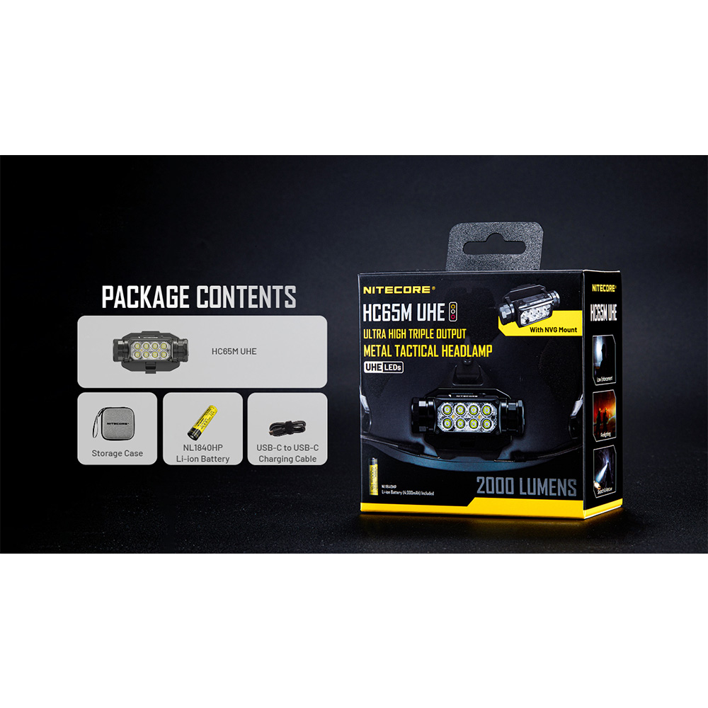 Gambar produk NITECORE Senter Kepala Headlamp LED Ultra NVG Mount IP68 2000 Lumens - HC65M UHE - 5