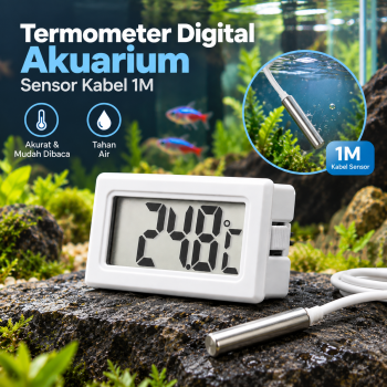 Effosola Termometer Digital LCD Akuarium Fish Tank Sensor Kabel 1M - TPM-10