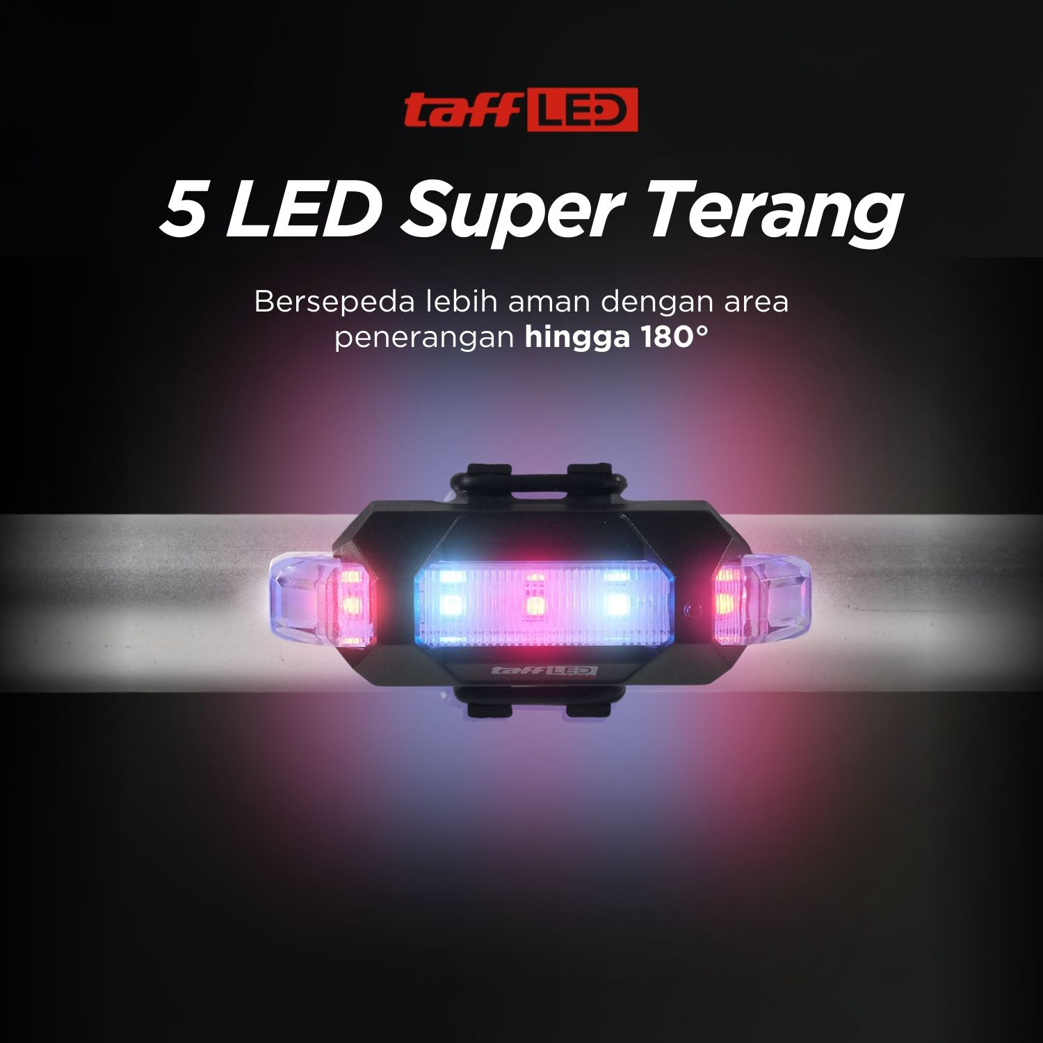 Gambar produk TaffLED Lampu Belakang Sepeda LED Waterproof Tail Light 15 Lumens - DC-918 - 1