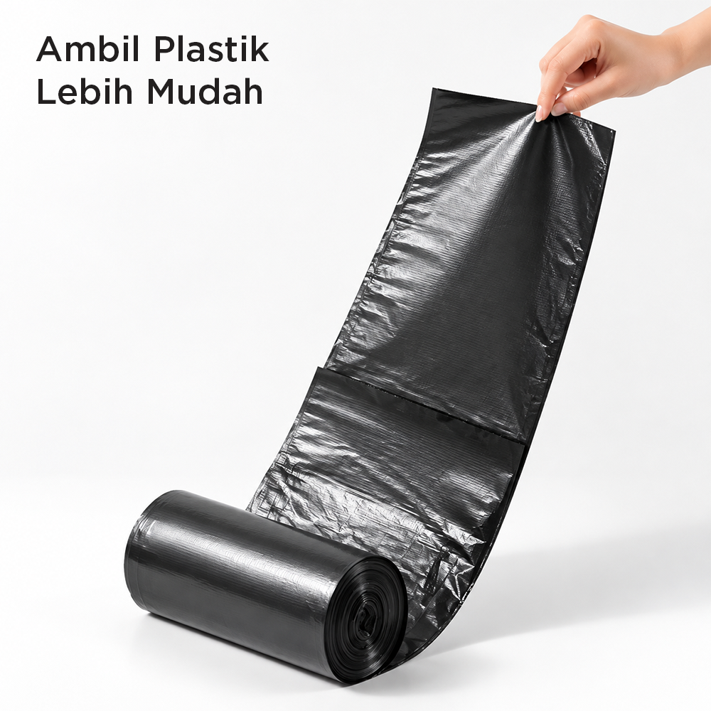 Gambar produk TRASU Kantong Plastik Sampah Disposable Trash Bag 45x55cm 100 PCS - TR-45 - 3