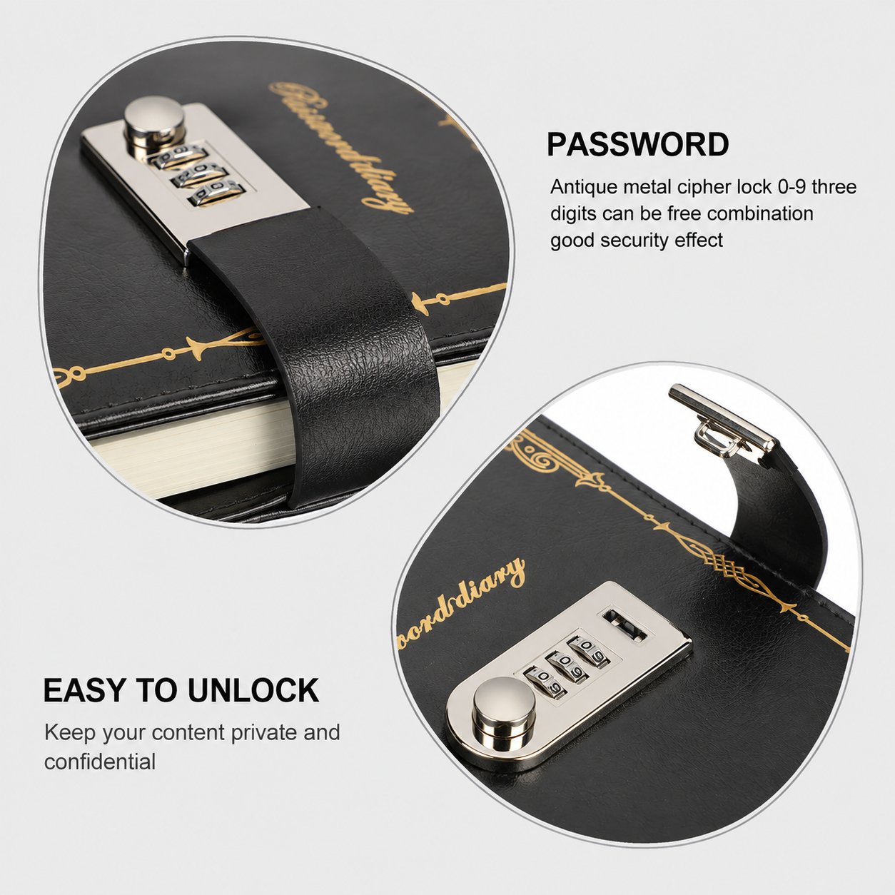 Gambar produk KaiRui Buku Diary Notebook Catatan Jurnal A5 200 Halaman with Lock - TD-495 - 3