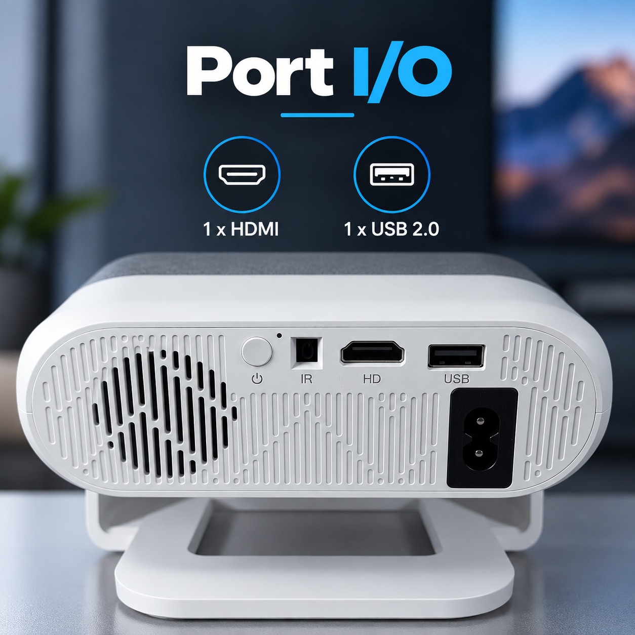 Gambar produk Xuan Proyektor Mini Portable Android 14 720P WiFi Dual Band 300 ANSI - HA116 - 6