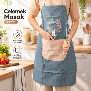 Gambar produk Swokii Celemek Masak Apron Dapur Model Kantong Anti Minyak Waterproof Tanpa Lap Tangan - JJ65