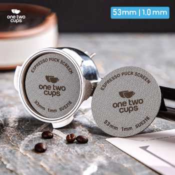 Gambar produk One Two Cups Puck Screen Portafilter Espresso Machine 150 Micron 53mm 1mm - SUS3