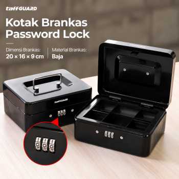 Gambar produk TaffGUARD Brankas Kotak Uang Emas Anti Maling Safety Box 20x16x9cm - HC-20P