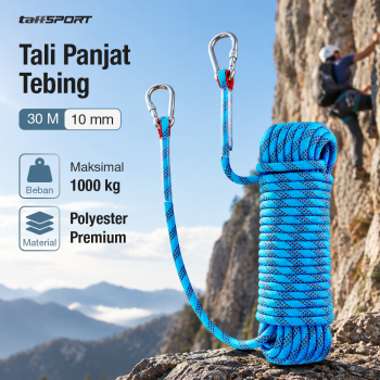 TaffSPORT Tali Paracord Panjat Tebing Climbing Rope Steel Buckle 10mm - 24KN