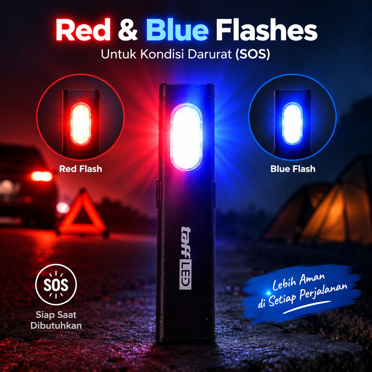 Gambar produk TaffLED Senter LED COB Rechargeable Waterproof IPX4 600 Lumens - KX-496 - 3