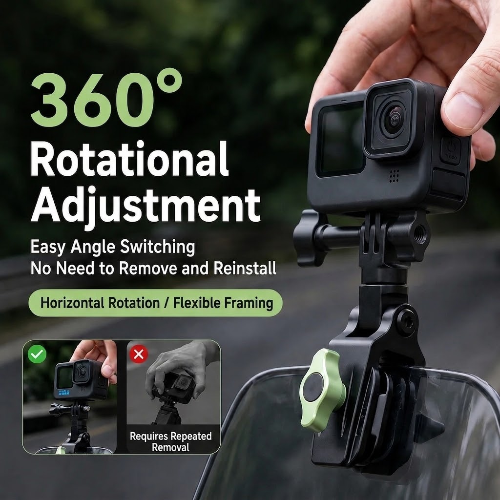 Gambar produk SZKOSTON Windshield Clamp Mount Action Camera Bracket Clip GoPro DJI - ZJ-22 - 1