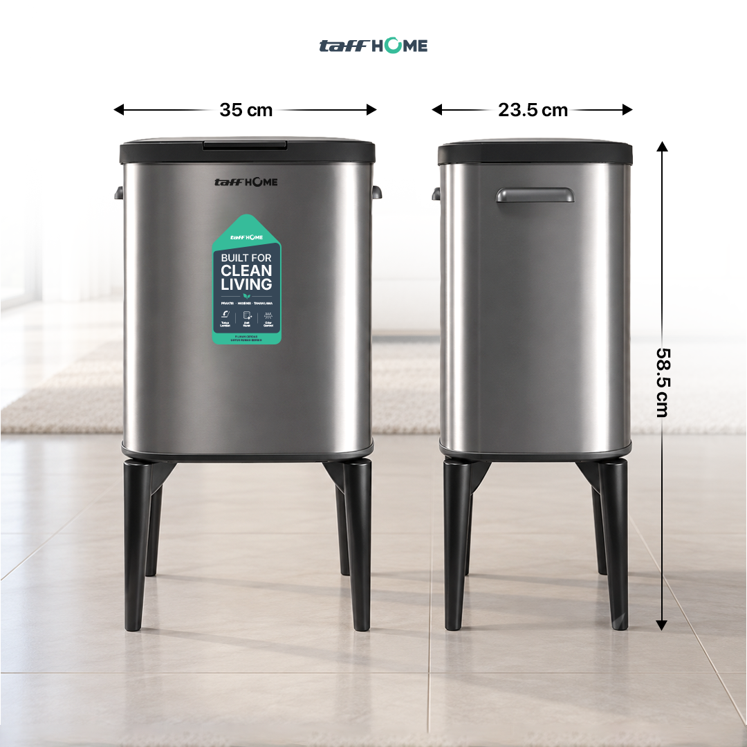 Gambar produk TaffHOME Tempat Sampah Tekan Press Trash Bin Quick Opening with Legs 20L - T40 - 7