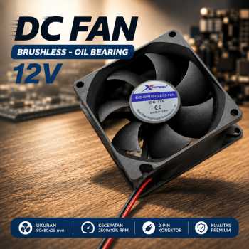 Gambar produk XYOQIFAN Kipas Pendingin DC Cooling Fan Glass Fiber 2Pin 12V 80mm - 8025