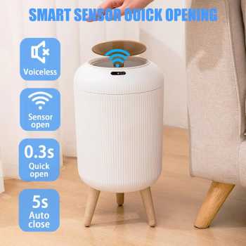 Gambar produk Karaise Tempat Sampah Otomatis Tanpa Sentuh Sensor Smart Trash Bin 10L - CR-10