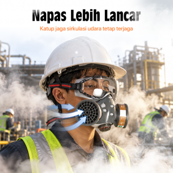 Gambar produk ASL Masker Gas Respirator Full Face with Activated Carbon Filter - 8201 - 4