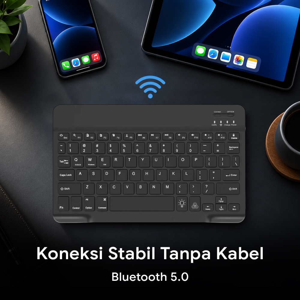 Gambar produk EMTRA Keyboard Wireless Mini Bluetooth 5.0 RGB Silent Click - SS01 - 1