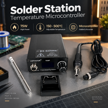 LEFAVOR Solder Station Adjustable Temperature Microcontroller 75W - T12A