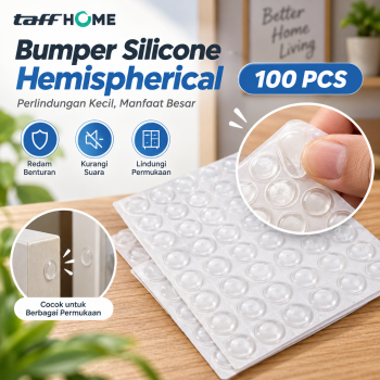 Gambar produk TaffHOME Stiker Benturan Bumper Silicone Bulat Hemispherical 100 PCS - FZL10