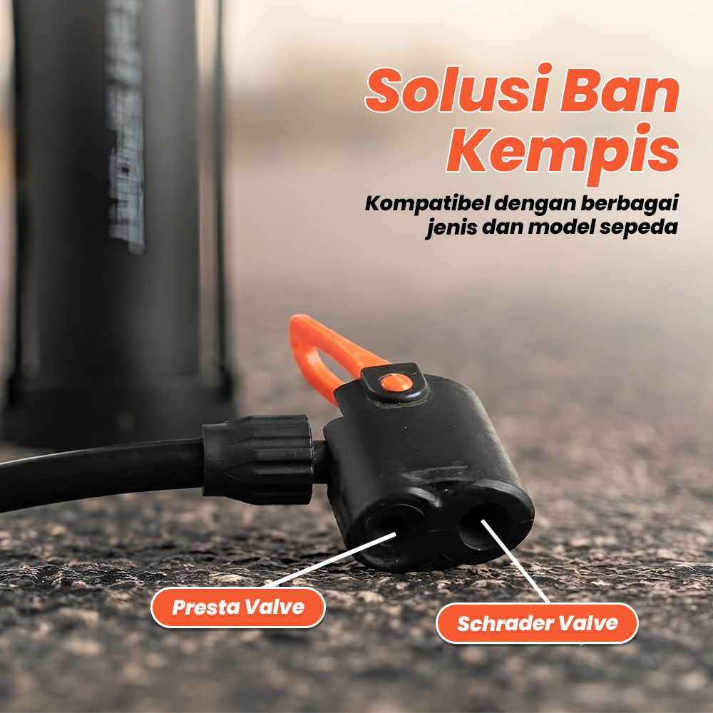 Gambar produk TaffSPORT Pompa Angin Sepeda Serbaguna Portable Pump 120 PSI - PM40 - 3