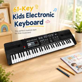 Gambar produk Wakects Piano Digital Elektrik Mainan Anak 61 Key with Microphone - MQ-6104