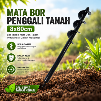 MPT Mata Bor Penggali Tanah Auger Spiral Drill Head Biopori - FG08