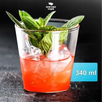 One Two Cups Gelas Whisky Cocktail Thin Bottom Style Rock Glass 340ml - UK32