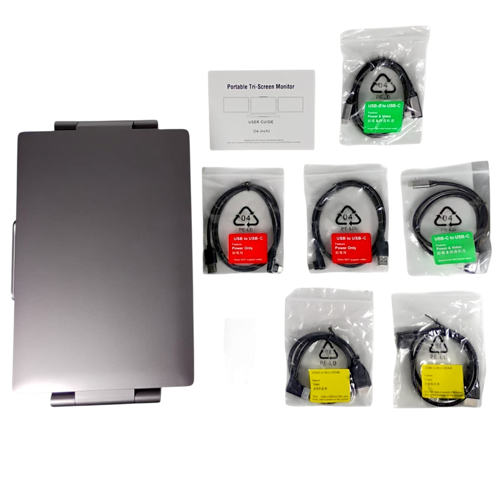 Gambar produk Taffware Portable Monitor Dual Screen Extender 14 Inch IPS FHD - HYX-B90D - 6