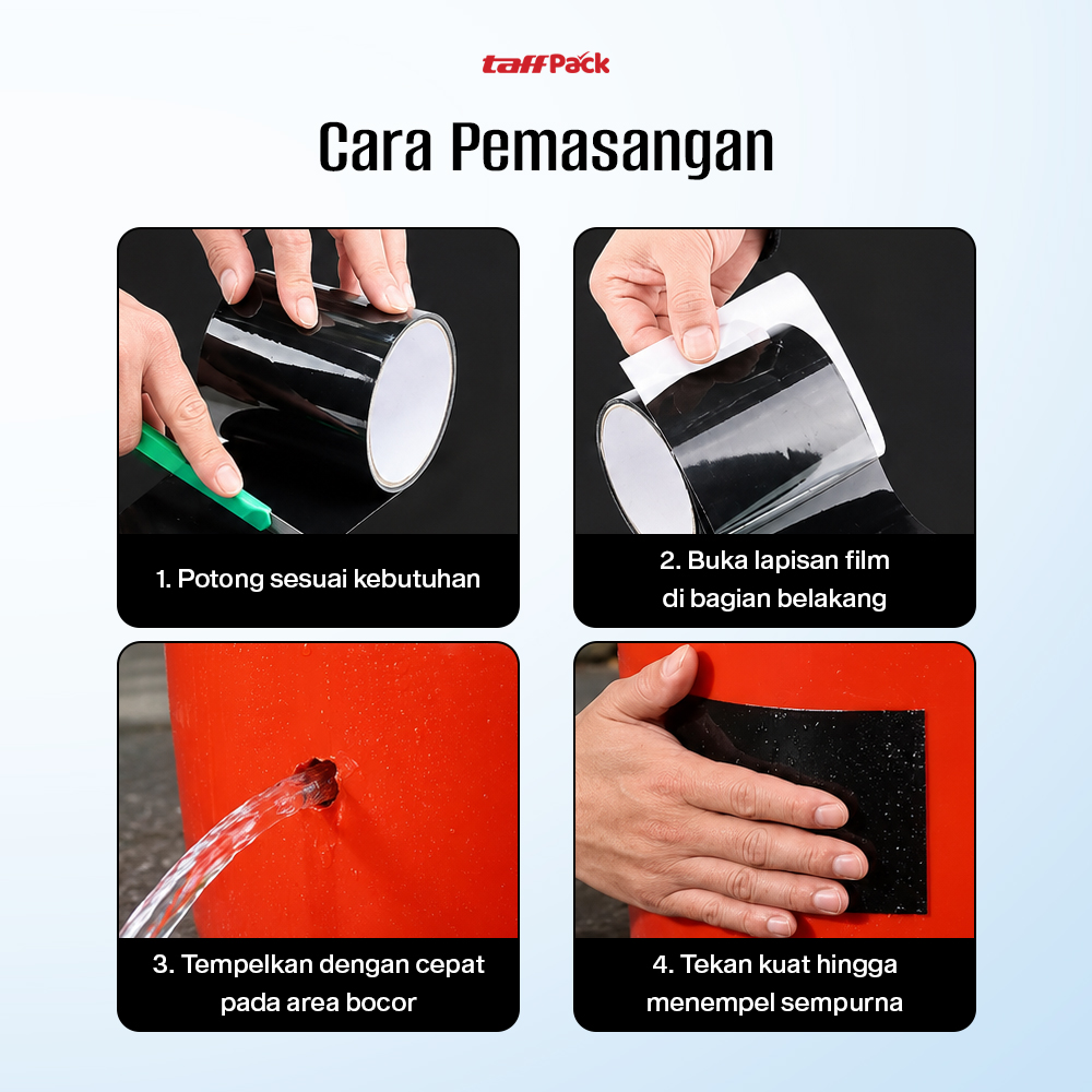 Gambar produk TaffPACK Lakban Anti Bocor Waterproof Super Strong Repair Tape 5cmx1.5M - FL334 - 6
