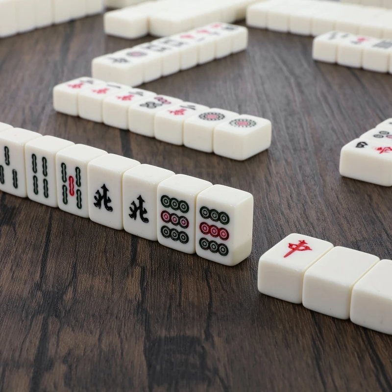 Gambar produk TUOZ Mahjong Set Portable Melamine Dice Tile Leather Box 20mm 144 Tile - 31BE - 3